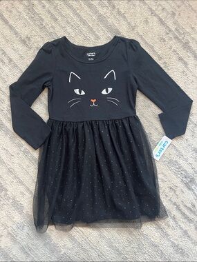 Carter's Black Cat Face Tulle Dress